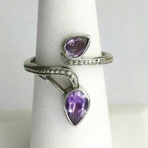 🆕 sterling silver Amethyst gemstone ring size 6
